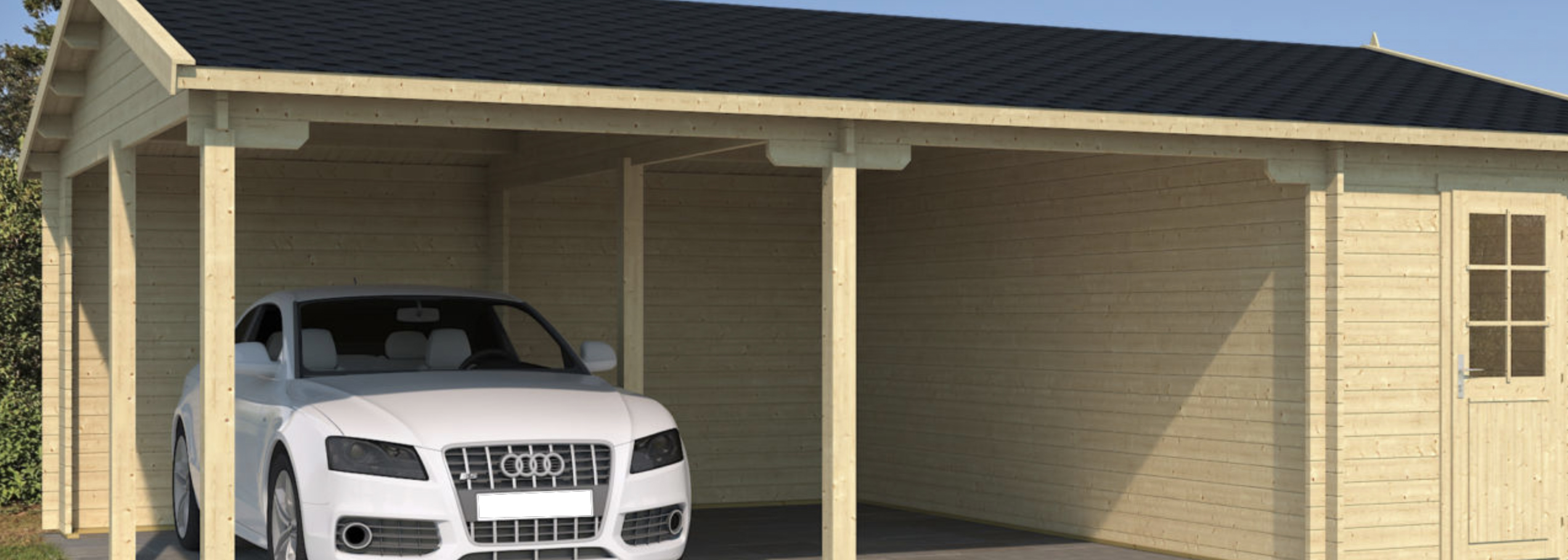 garage in legno, box auto legno, garage prefabbricato, garage blockhouse