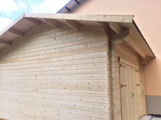 garage addossato, box auto legno addossato