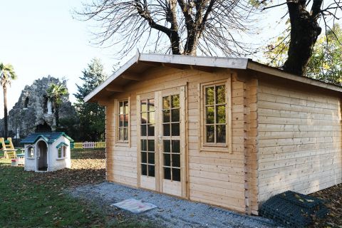 casetta in legno, casetta da giardino, casetta blockhouse