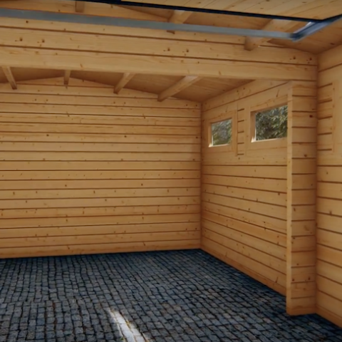 garage in legno, box auto legno, garage prefabbricato, garage blockhouse