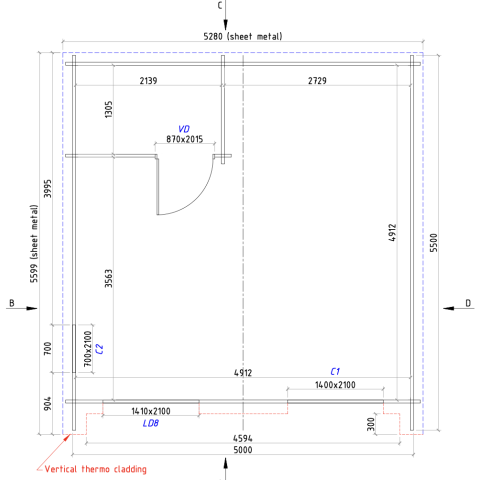 casetta coibentata isolata, casetta isolata abitabile, casa coibentata