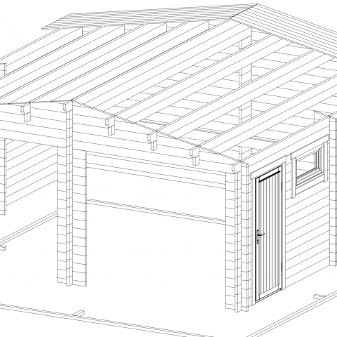 garage in legno, box auto legno, garage prefabbricato, garage blockhouse