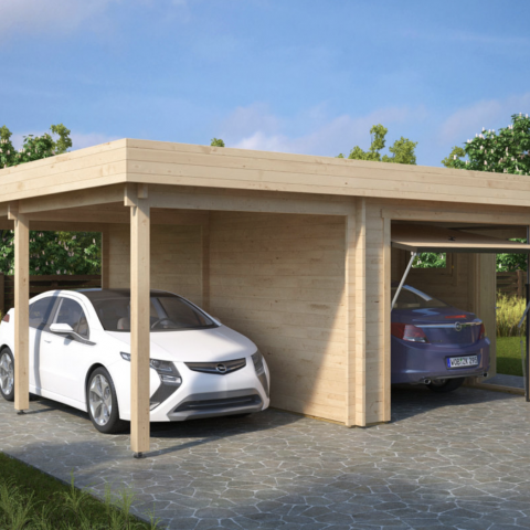 garage doppio in legno, box auto legno, garage prefabbricato, garage blockhouse