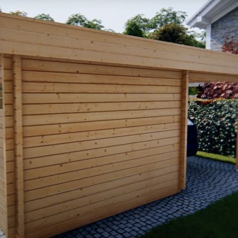 garage doppio in legno, box auto legno, garage prefabbricato, garage blockhouse