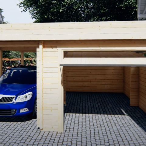 garage doppio in legno, box auto legno, garage prefabbricato, garage blockhouse
