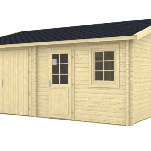 TRENTINO B WHITE.png garage doppio in legno, box auto legno, garage prefabbricato, garage blockhouse