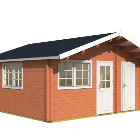 casetta di legno STROMBOLI23 rossa.jpg casette in legno, casette da giardino