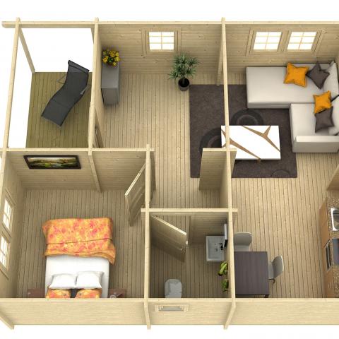 casetta in legno MADDALENA OPENSPACE 3D.jpg casette in legno, chalet di legno, casette abitabili, maddalena