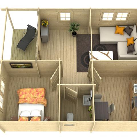 casetta in legno MADDALENA layout.jpg casette in legno, chalet di legno, casette abitabili, maddalena