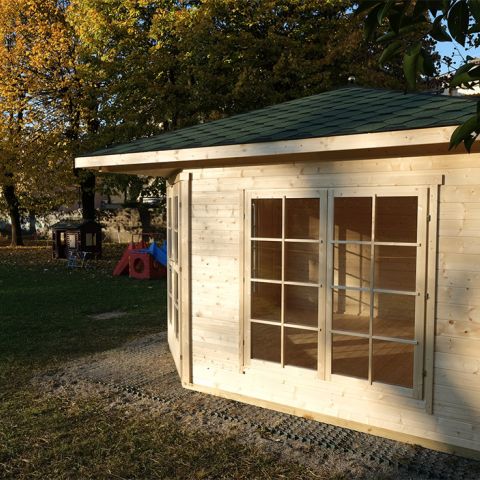casetta in legno, casetta da giardino, casetta blockhouse