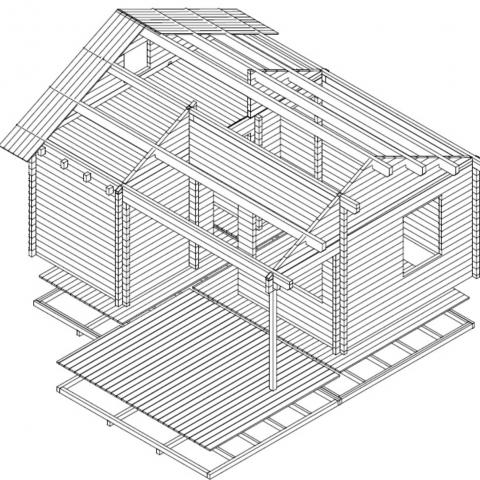 chalet legno BERNINA 3d.jpg chalet in legno, casette abitabili, BERNINA